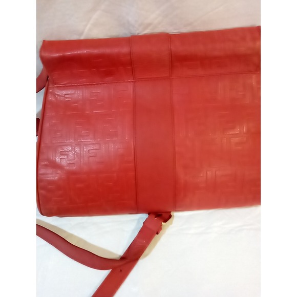 Fendi Zucca FF Red Leather Crossbody Bag - Picture 7 of 16